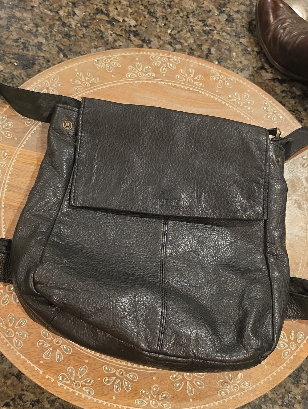 Black Leather Women’s Backpack Crossbody - American Vintage Style